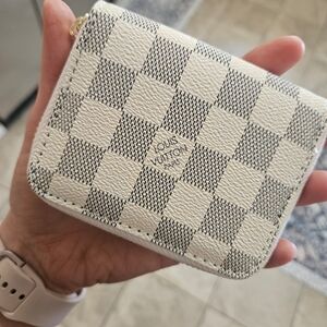 White Checkered Wallet